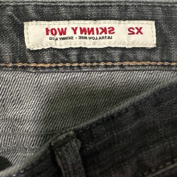 Women’s X2 Skinny W01 Ultra low rise skinny leg size 2 Long gray quality denim - Picture 3 of 12